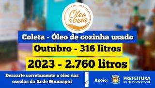 Programa ‘Óleo do Bem’ chega à marca de 2.760 litros recolhidos em Fernandópolis