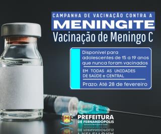    Saúde amplia vacinas contra Meningo C para pessoas de 15 a 19 anos