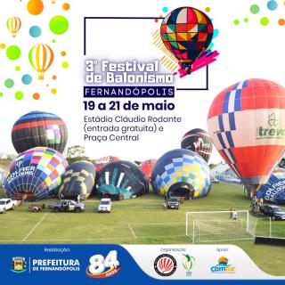 Festival Fernandópolis de Balonismo começa nesta sexta-feira, 19