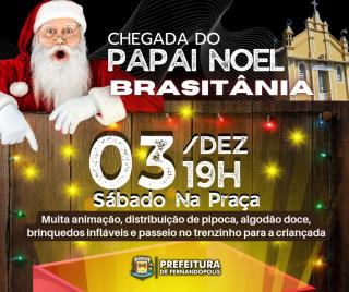 Brasitânia recebe visita do Papai Noel dia 03 de Dezembro