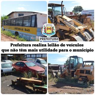 Prefeitura realiza leilão de veículos que não têm mais utilidade para o município  