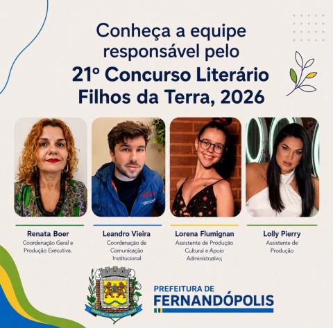Prazo para envio das obras do 21º Concurso Literário Filhos da Terra termina nesta sexta-feira e equipe responsável acaba de ser definida