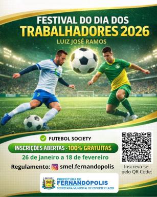 Prefeitura abre inscrições para o Festival do Dia do Trabalhador