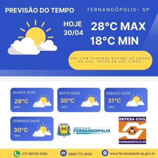 PREVISÃO DO TEMPO PARA OS PRÓXIMOS DIAS