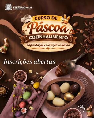 Prefeitura abre inscrições para curso gratuito de receitas de Páscoa