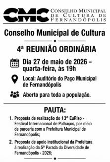 Reunião do Conselho Municipal de Cultura discutirá o 13ª EuRiso e 5ª Parada da Diversidade em 2026