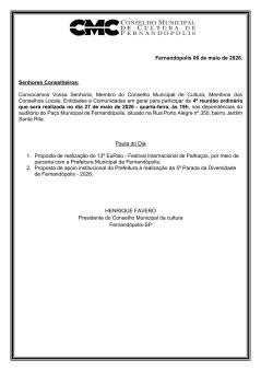 4a Reunião Conselho de Cultura