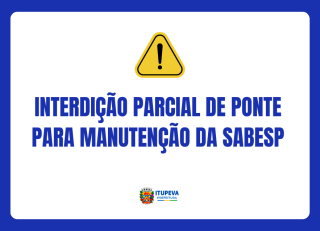 Interdição parcial de ponte para manutenção da Sabesp