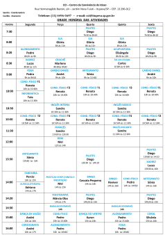 GRADE HORÁRIA DAS ATIVIDADES CCI  25 05 26