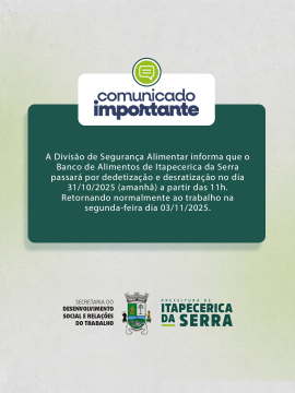 COMUNICADO---dedetização-banco-de-alimentos